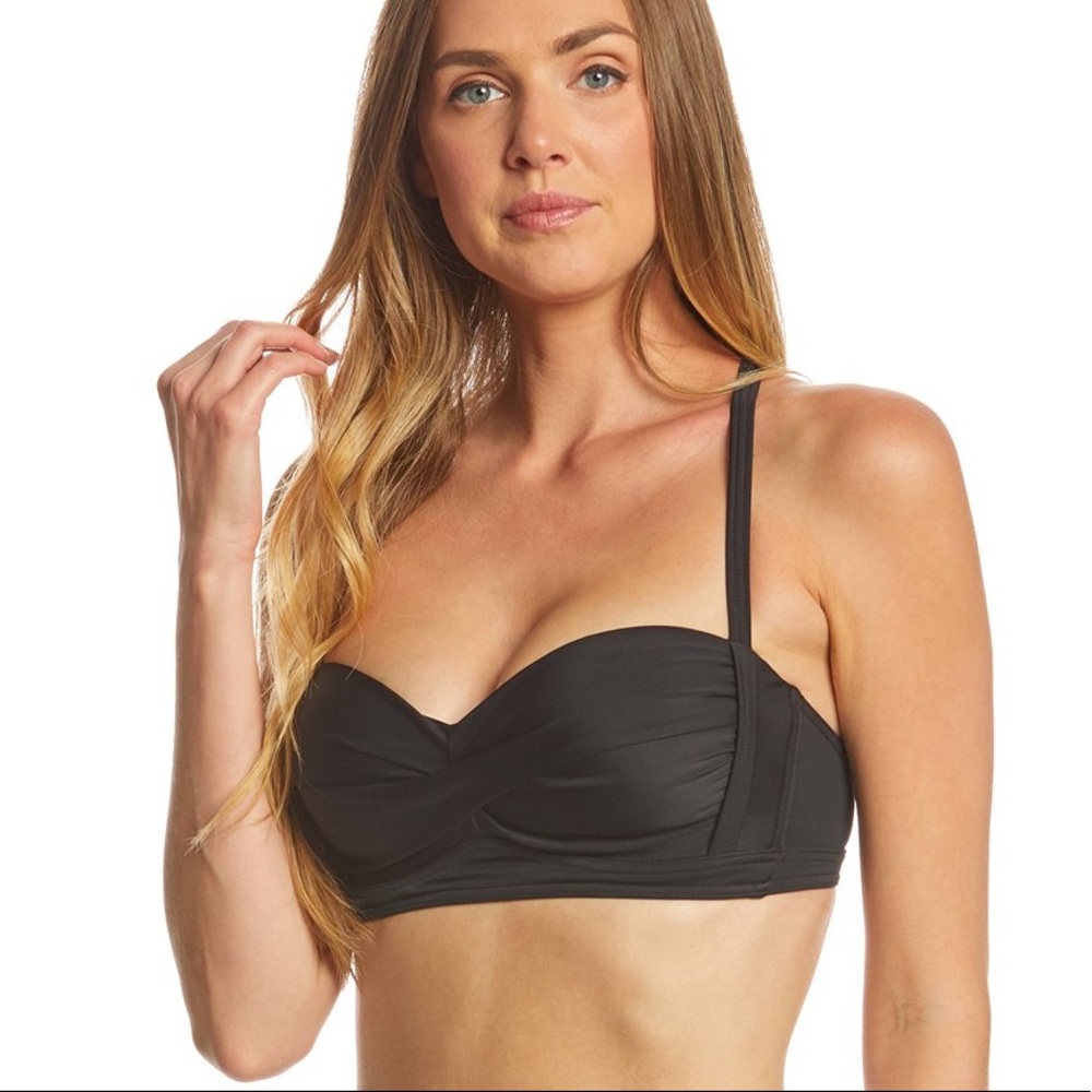Prana Black Twist-Front Bikini Top